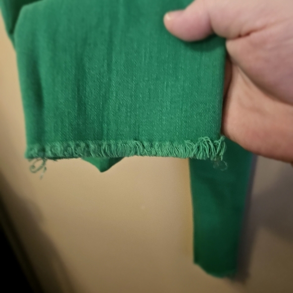 Zara Woman Premium Collection Green Jeans Women's Size 26 Raw Hem - Picture 4 of 6